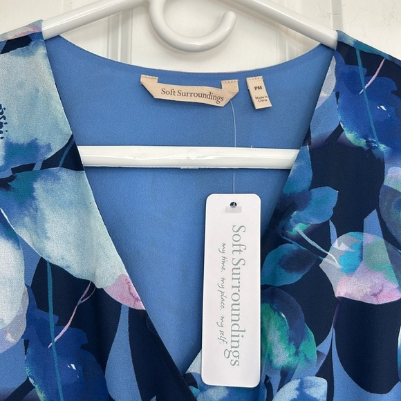 Soft Surroundings Ashlyn Maxi Dress in Blue and Purple Floral. NWT - Picture 2 of 12